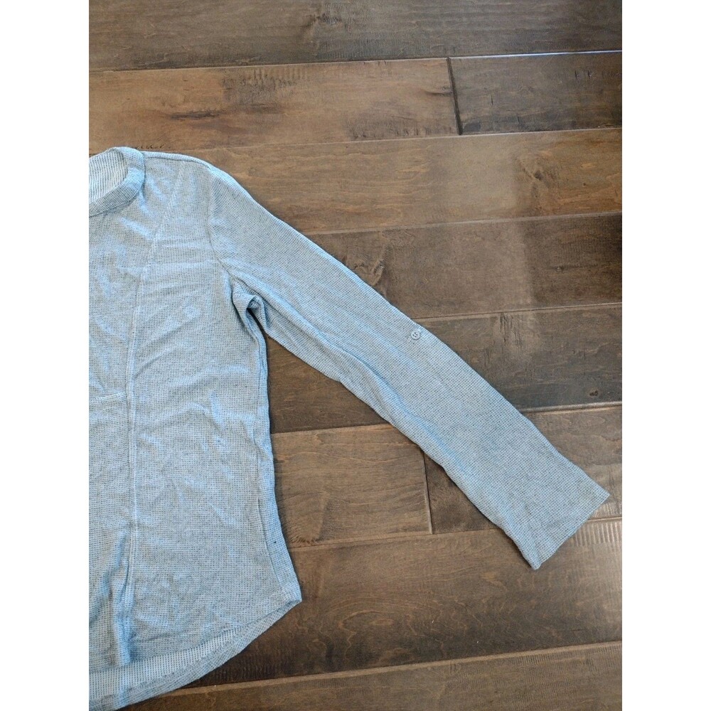 JANE AND DELANCEY Women's long-sleeve roll tab henley waffle shirt top - M - Picture 6 of 11